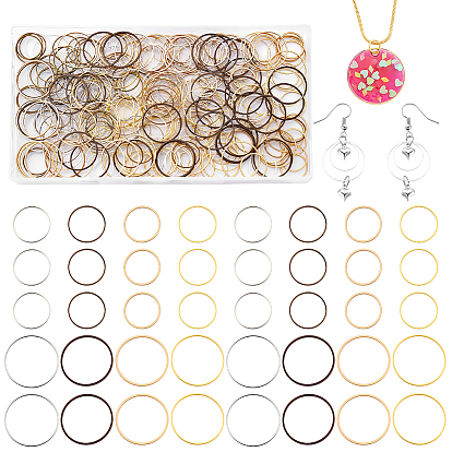 280шт. 8 стили латунные соединительные кольца, Кольцевая форма
