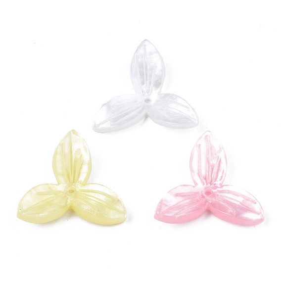 Opaque Acrylic Beads, 3-Petal Flower