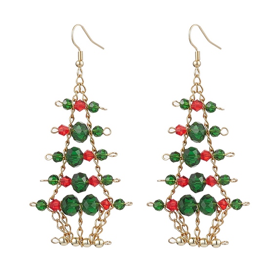 Стеклянные елочные подвески, висячие серьги для женщин, зелёные