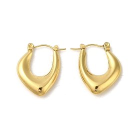 304 Stainless Steel Hoop Earrings for Women, Irregular Hoof
