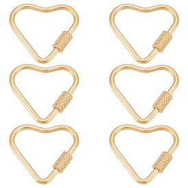 6 шт. 304 подвески с винтовым карабином из нержавеющей стали, для изготовления ожерелий, быстрые ссылки, сердце