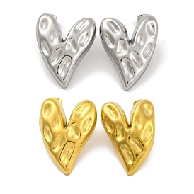 Ion Plating(IP) 304 Stainless Steel Earrings, Heart