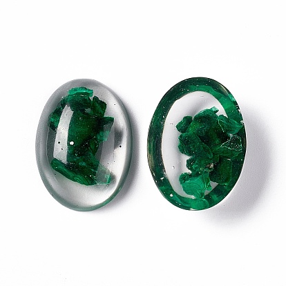 Natural Gemstone Cabochons, with Epoxy Resin, Dyed, Half Oval