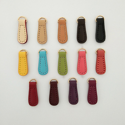 Cattlehide Zipper Heads, Leather Zipper Pullers, for Boot, Jacket, Luggage Bags, Handbags, Purse, Jacket Repairing