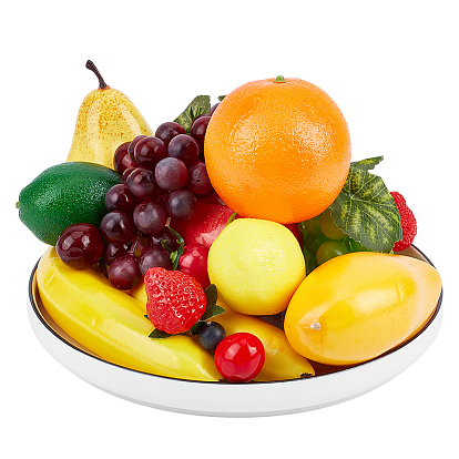 45шт. 16 стили, пластик и пенопласт, имитация фруктов, для витрин и фото реквизита