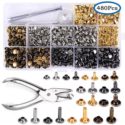 Iron Rivets Set, with Tools & Plastic Storage Box