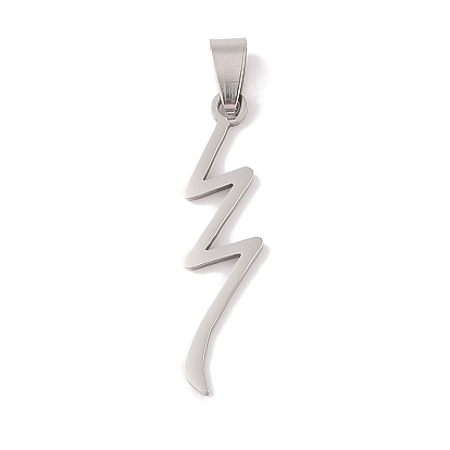 201 Stainless Steel Pendants, Lightning Bolt Charm