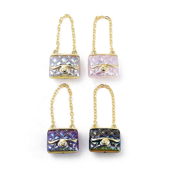 Opaque Acrylic Beads, with Alloy Chain, Bag
