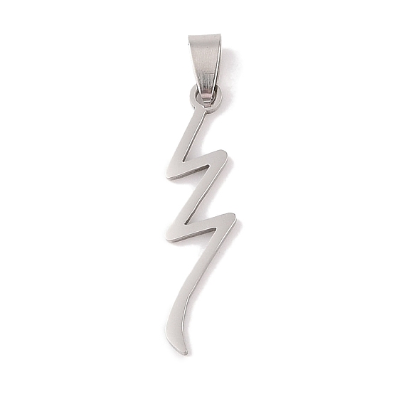 201 Stainless Steel Pendants, Lightning Bolt Charm