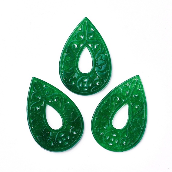 Natural Dyed Jade Big Pendants, Drop