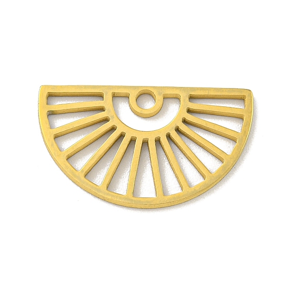304 Stainless Steel Pendants, Laser Cut, Ion Plating(IP), Half Round Charm