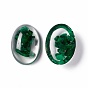 Natural Gemstone Cabochons, with Epoxy Resin, Dyed, Half Oval