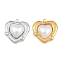 304 Stainless Steel with Plastic Pearl Pendants, Heart Charms