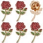 10 pièces d'épingles en émail, dos d'épingle à revers en alliage pour vêtements de sac à dos, fleur rose