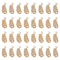 50Pcs Alloy Rhinestone Pendants, Feather Charms