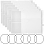 6Pcs Rectangle PVC File Pockets, with Zipper, with 6Pcs Nylon Travel Notebook Elastic Ropes