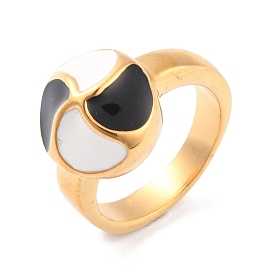 Enamel Windmill Finger Ring for Women, Golden, Ion Plating(IP)