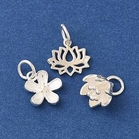 925 Sterling Silver Flower Charms with Jump Rings