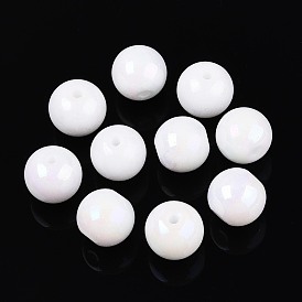 Гальванизированные круглые стеклянные бусины нити, с покрытием AB цвета