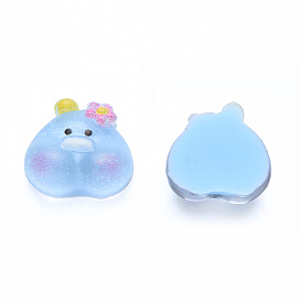 Translucent Resin Cabochons, Printed, Duck