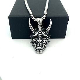 Винтажные 304 из нержавеющей стали 3 подвески в виде маски дьявола для мужчин