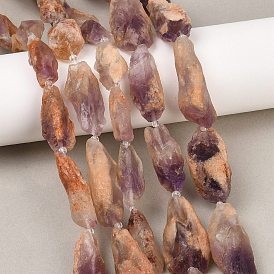 Необработанный натуральный фиолетовый фантомный кварц, фиолетовые лодолитовые кварцевые бусины, нити, самородки