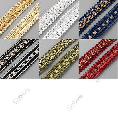 12 yardas 6 colores cintas de encaje trenzado de poliéster estilo étnico