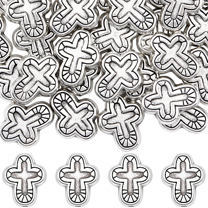 50 бусины из сплава в тибетском стиле, крестик