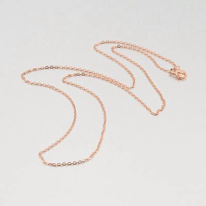 Placage en rack 925 colliers en chaîne câblée en argent sterling, à ressort fermoirs à anneaux, plaqué longue durée