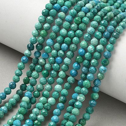 Natural Anhui Turquoise Beads Strands, Round, Faceted