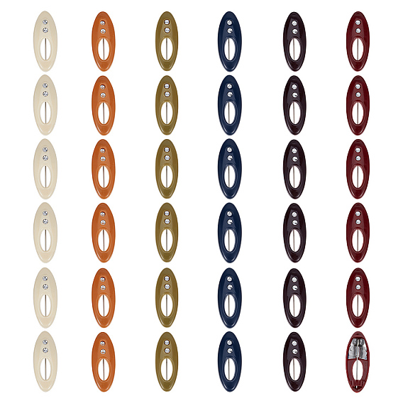 36 шт. броши из смоляных булавок, с железной булавкой и стразами, овальные