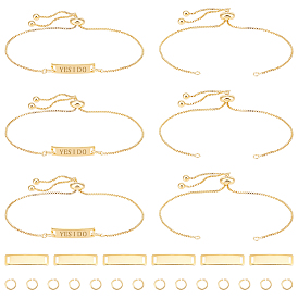 Набор для самостоятельного изготовления браслета из латунных звеньев в форме прямоугольника