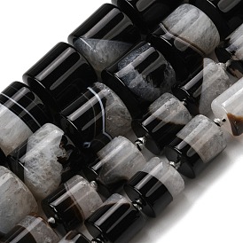 Природный агат бисер нитей, окрашенная и подогревом, колонка