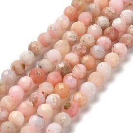 Natural Pink Opal Beads Strands, Round, Faceted