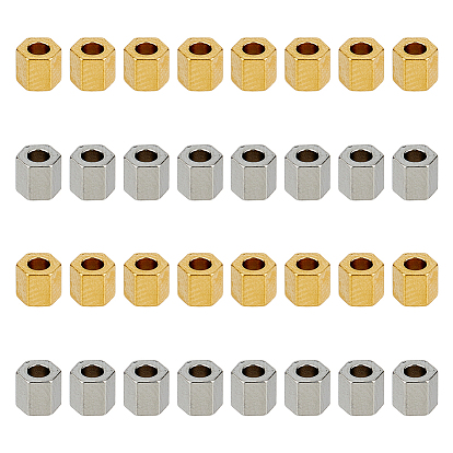 60шт. 2 цвета 304 разделительные бусины из нержавеющей стали, шестиугольник