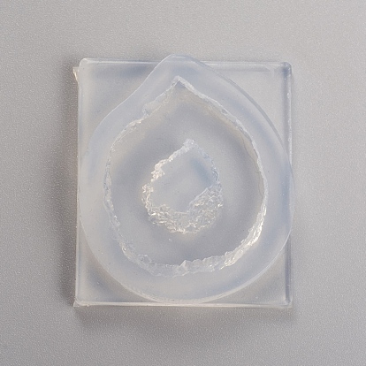 Crystals Cluster Slices Silicone Geode Molds, Hollow Irregular Epoxy Resin Molds, for Faux Agate Slices Making, Necklace, Jewelry Making