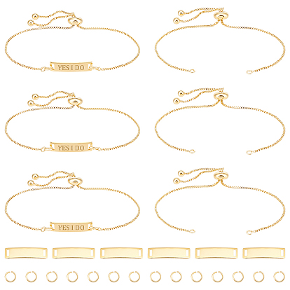 Набор для самостоятельного изготовления браслета из латунных звеньев в форме прямоугольника