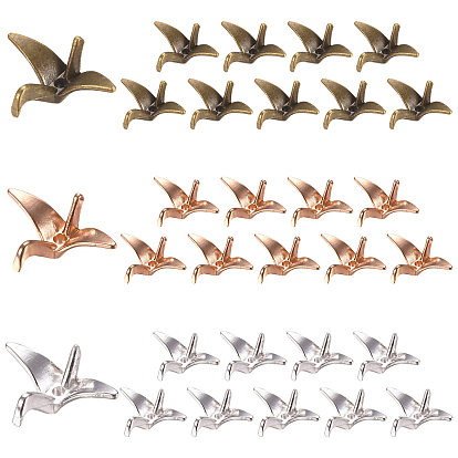 30Pcs 3 Colors Alloy Beads, Paper Crane