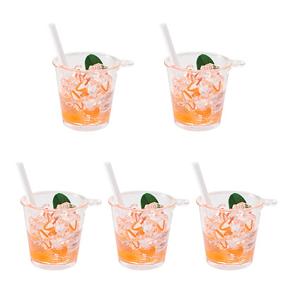 Большие подвески из прозрачной смолы, имитация напитка, ледяной напиток с фруктами