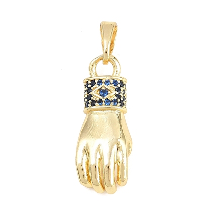 Латунные микропаве прозрачные подвески с фианитом, ручные прелести, долговечный, стойки покрытие, без свинца и без кадмия