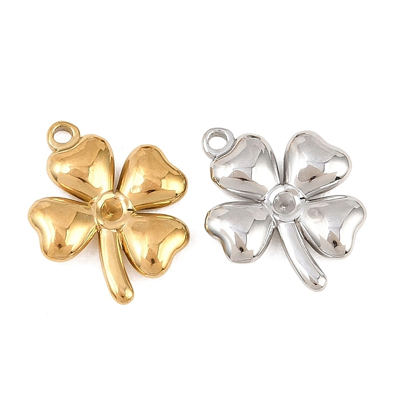 304 Настройки горный хрусталь из нержавеющей стали кулон, Четыре листа клевера