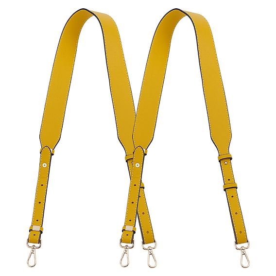 Регулируемые ремни для сумок из искусственной кожи, с поворотными застежками сплава, золотые