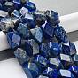Natural Lapis Lazuli Beads Strands, with Seed Beads, Faceted, Rhombus