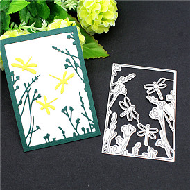 Dragonfly & Flower Carbon Steel Cutting Dies Stencils, for DIY Scrapbooking, Photo Album, Decorative Embossing Paper Card
