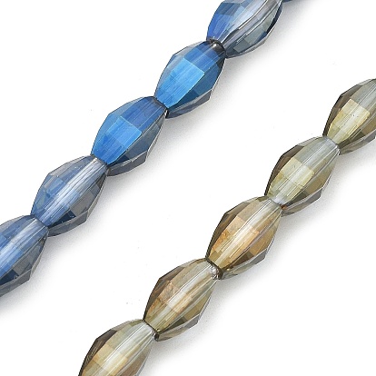 Гальванизируйте прозрачное стекло бисер нитей, овальные, гальваническое покрытие, граненые