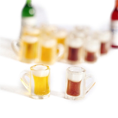 Мини-модель пивного бокала из смолы, аксессуары для кукольного домика с микро-ландшафтом, притворяясь опорными украшениями