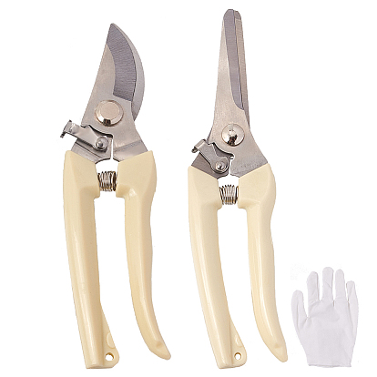 Stainless Steel Coarse Branch Pruner Cutter, Garden Pruning Shears, for Gardening Flower Arrangement with Cotton Gloves