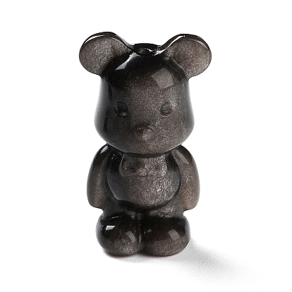 Подвески из натурального серебристого обсидиана, нести прелести