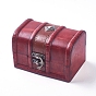 Wood Jewelry Box, with Front Clasp, for Arts Hobbies and Home Storage, Rectangle