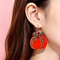 Pendientes colgantes de acrílico con estampado de hierro, calabaza, con polvo del brillo, Platino
